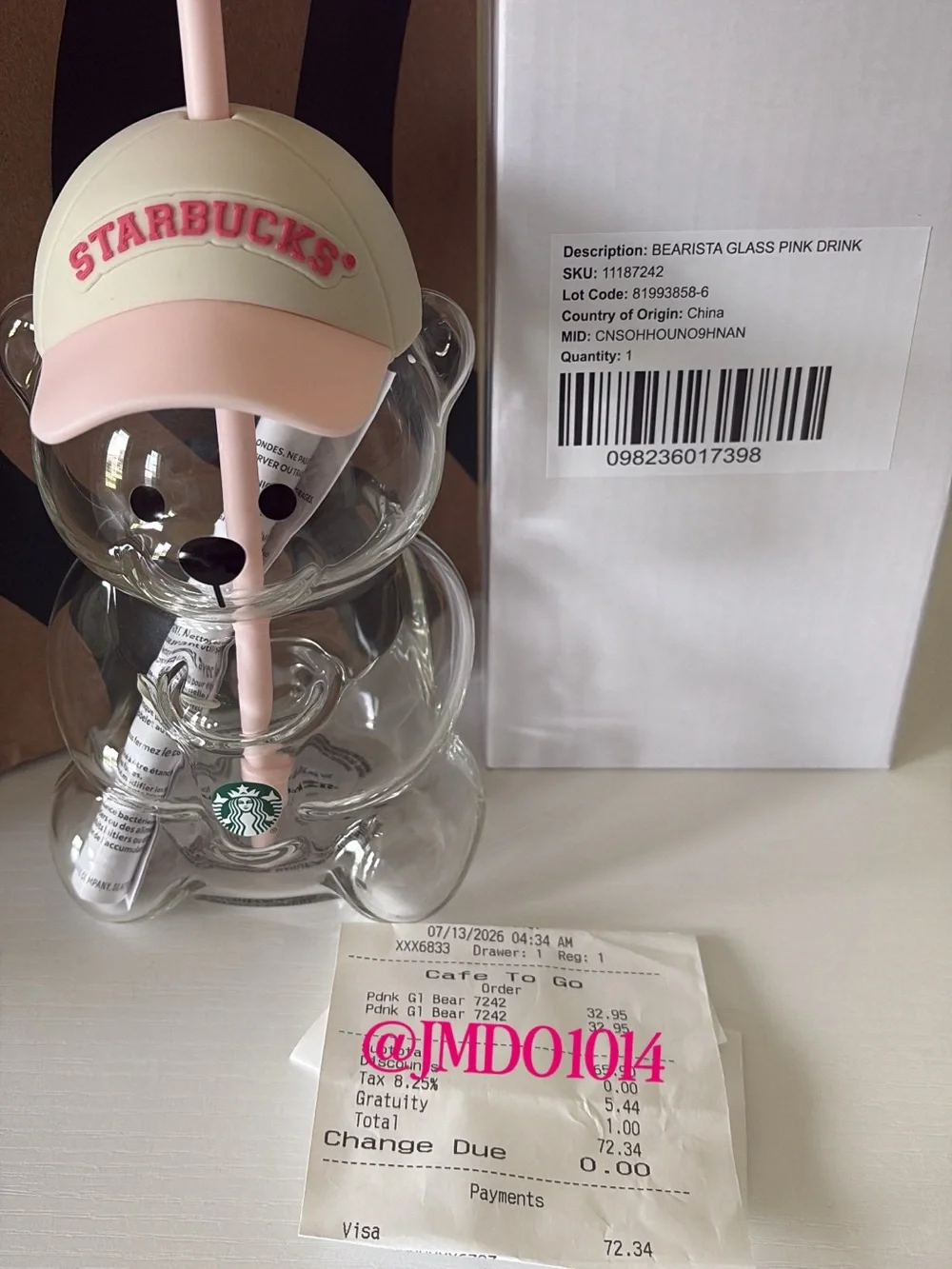 Authentic Starbucks Pink Strawberry Bearista Cup Summer 2026 Drop